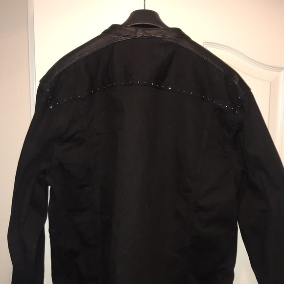 John Varvatos studded black denim jacket XXL w/tags. - Picture 5 of 8